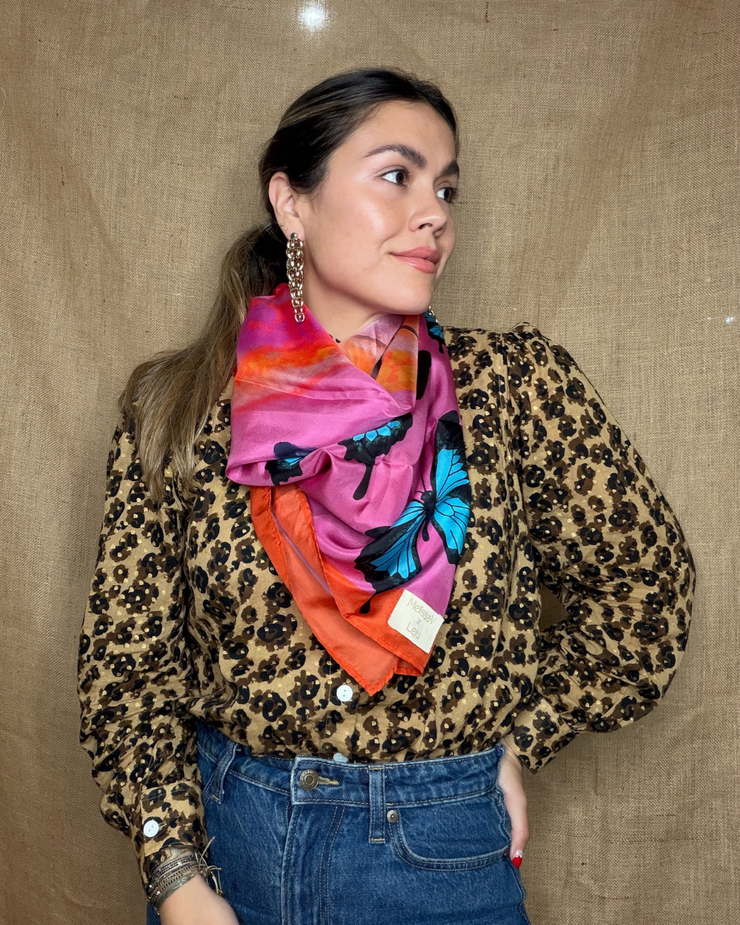 Flamingo Scarf -100% Silk