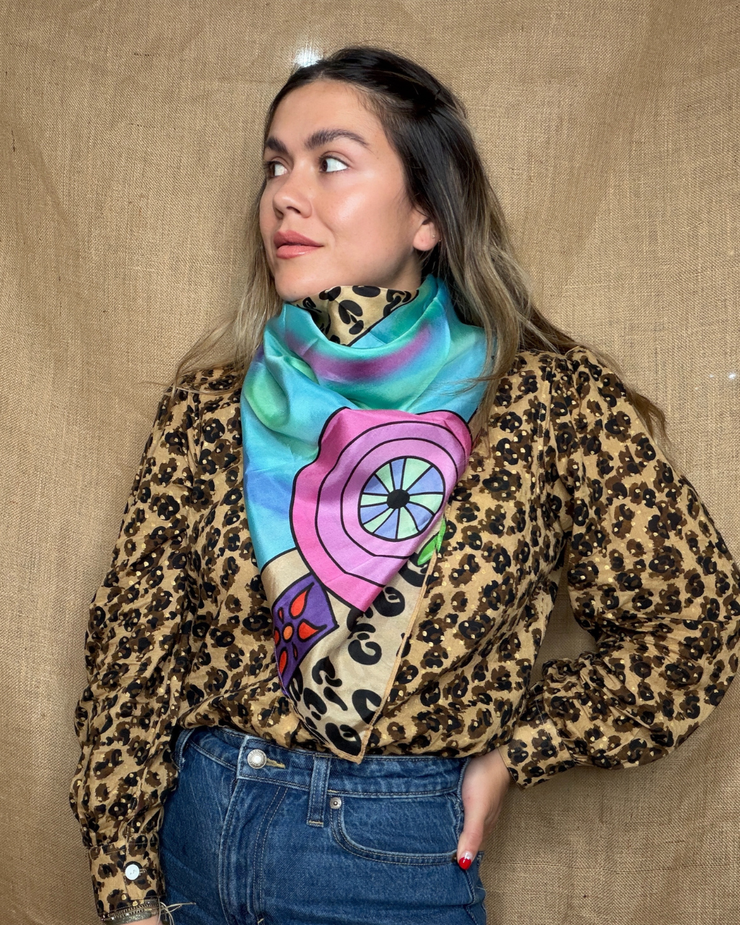 Leopard Pool Scarf - 100%Silk