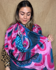 Peacock Scarf -100% Silk
