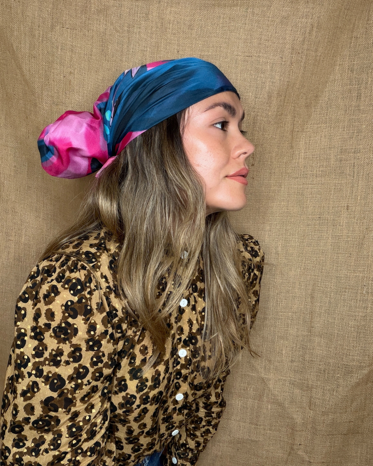 Peacock Scarf -100% Silk