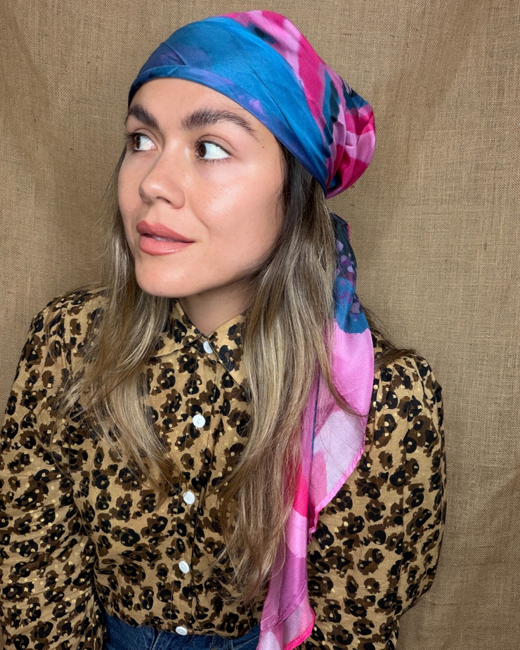 Peacock Scarf -100% Silk