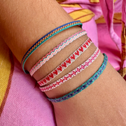 Handmade Basic Kids Bracelet in Blue and Orange Tones
