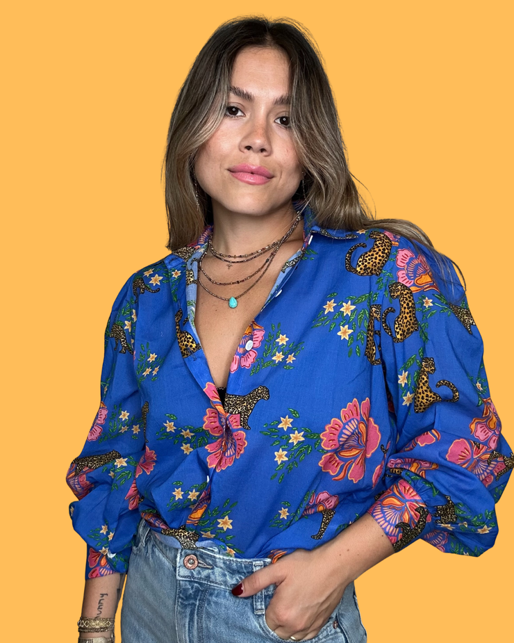Blue Leopard Shirt