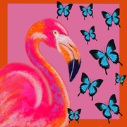 Flamingo Scarf -100% Silk