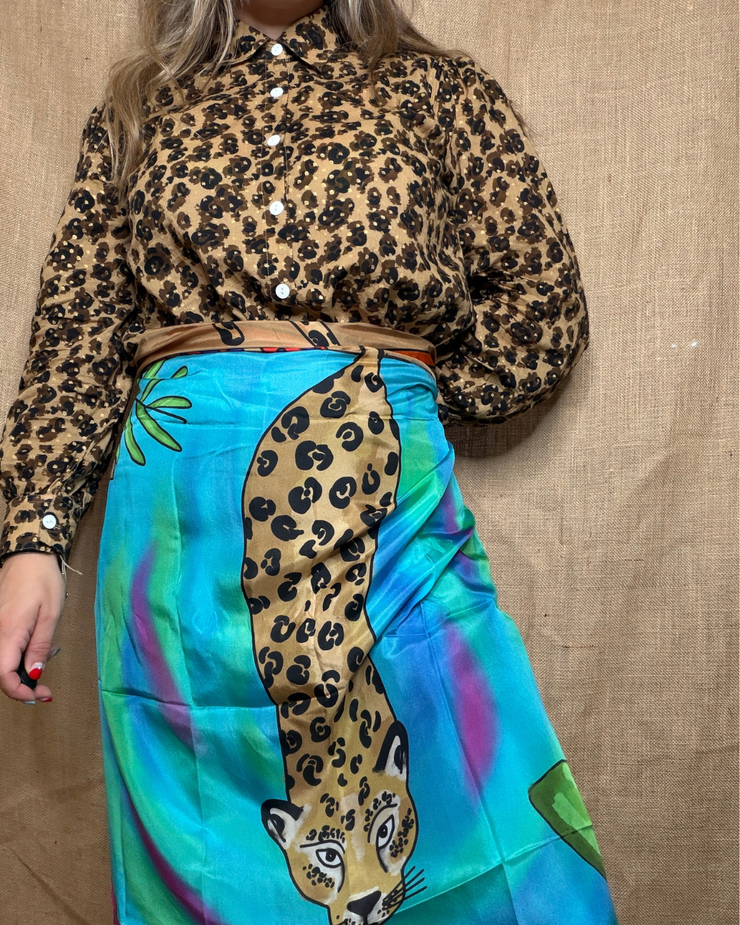 Leopard Pool Scarf - 100%Silk