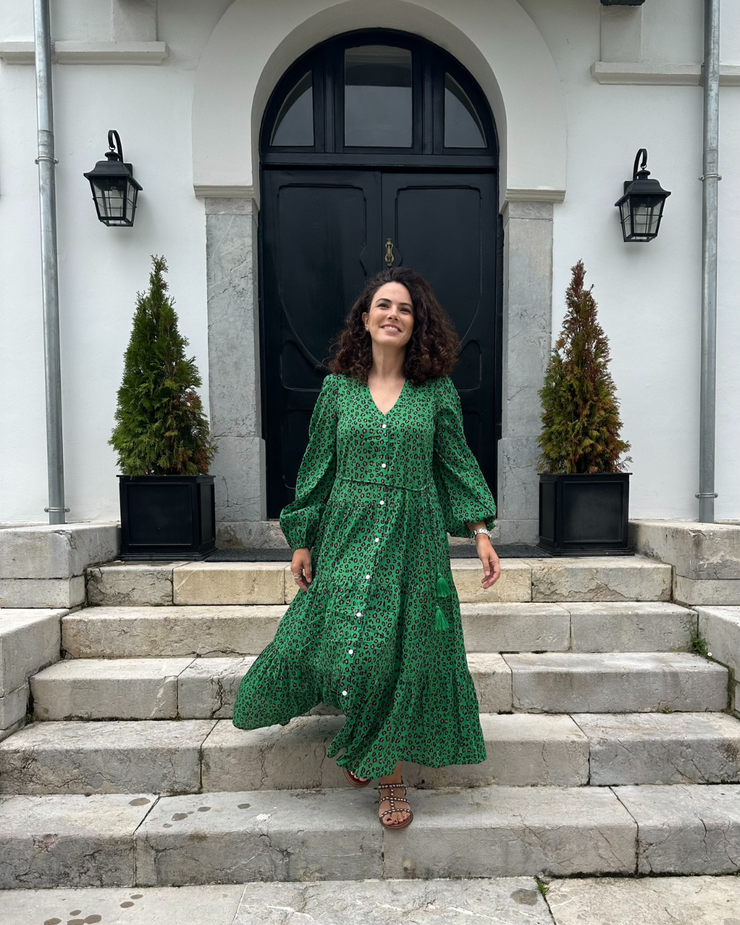 Green Leopard Dress – 100% Premium Cotton