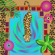 Leopard Pool Scarf - 100%Silk
