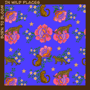 Leopard Blue Scarf- 100%Silk