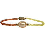 Handmade Amari Bracelet in Pastel Yellow And Pastel Orange