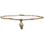 Freshwater Pearl Anklet Bracelet In Bright Tones