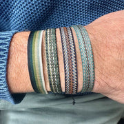 Handmade Bracelet in Green and Beige Tones For Him
