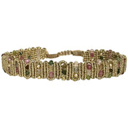 Atenea Handmade Bracelet Featuring Gold and Watermelon Tourmaline Stones