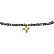 Aurora Bracelet Featuring Dark Grey and Gold Hematite Stones & A little Rough Diamond