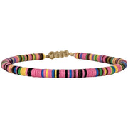 MULTICOLOR HANDWOVEN KIDS BRACELET  WITH VYNIL DISCS