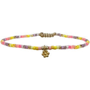 Handmade Flower Gold Charm for Kids in Pink Tones