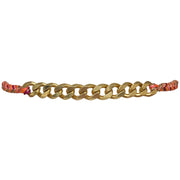 Curve Handmade Bracelet In Colorful Tones With Golden Chain Details