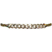 Curve Handmade Bracelet In Colorful Tones With Silver Chain Details