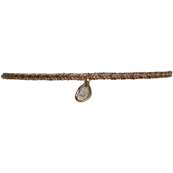 Handmade Diamond Bracelet in Copper and Gold Tones