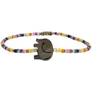 This  beautiful kids bracelet is handmade in Colombia by our team of master artisans using japanese glass beads and a mother of pearl elephant charm.  How adorable is this bracelet? Fabulous and fun with vibrant colors, it’s a great gift idea for any child.  Details:  -Kids bracelet  - Japanese glass beads  - Mother of pearl charm   -Width: 2mm  -Adjustable bracelet