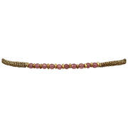 The Best Things In Life Are Unique, Affordable And Long Lasting. Style Your Look With This Unique Handwoven Bracelet.  Details:  -Pink Tourmaline semi-precious stones  -Vermeil faceted beads  -Metallic threads in gold  -Adjustable bracelet   -Handmade Bracelet  -Width: 3mm 