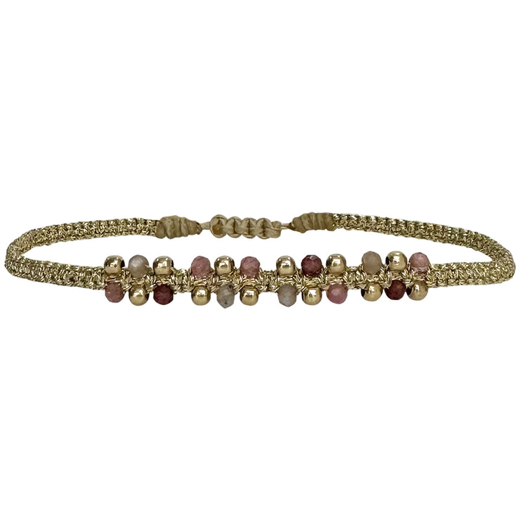 HANDMADE NORA BRACELET WITH INTERMIXED STONES AND GOLD
