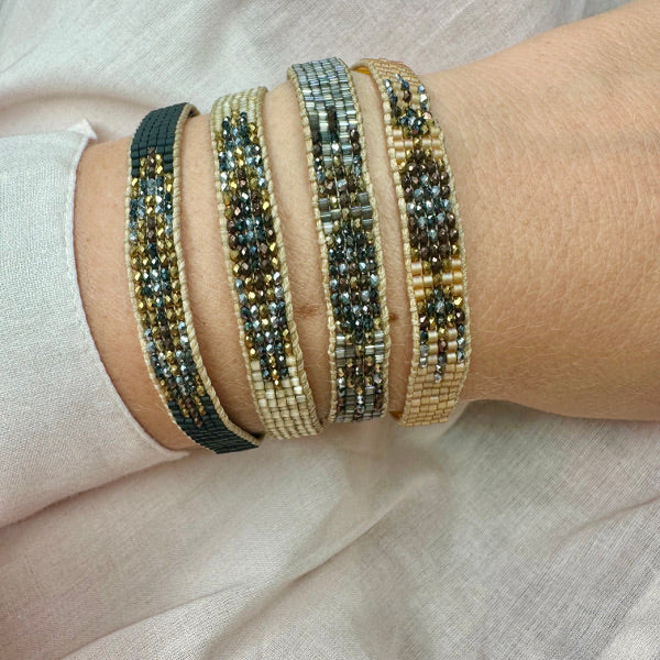 Petra Handmade Bracelet in Beige and Grey Tones