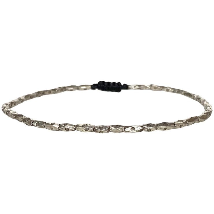 This cool bracelet is handmade by our team of masters artisans using italian wax threads and silver beads. A great gift idea for someone special as this amazing design it is a fashion must have.  Details:  -Men&