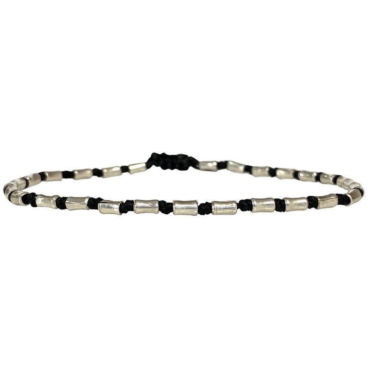 This cool bracelet is handmade by our team of masters artisans using italian wax threads and silver beads. A great gift idea for someone special as this amazing design it is a fashion must have.  Details:  -Men&