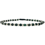 Semiprecious Stones Handmade Bracelet with Silver Beads for Him