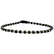 Hematite Stones Handmade Bracelet with Silver Beads for Him