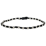 This cool bracelet is handmade by our team of masters artisans using italian wax threads and silver beads. A great gift idea for someone special as this amazing design it is a fashion must have.  Details:  -Men's bracelet  -Italian wax threads  -Sterling silver details  -Adjustable bracelet   -Width 3mm  -Can be worn in the water