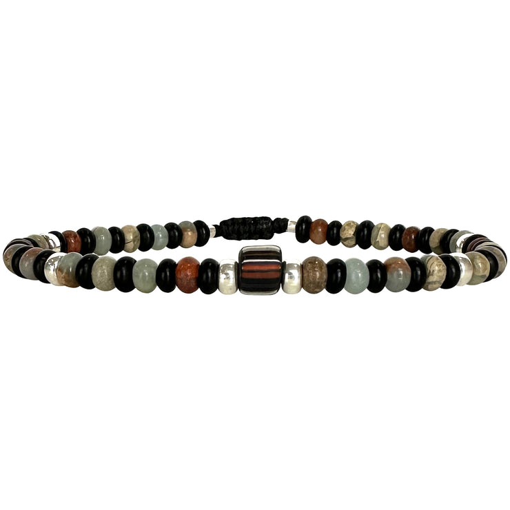 Handmade Bracelet For Him Featuring Natural Stones and Silver