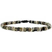 Handmade Men’s Bracelet in Grey Tones and Silver