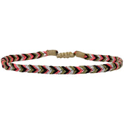 Trenza Handmade Bracelet In Pink, Black And Silver Tones