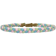 This bracelet is handwoven by our team of master artisans using polyester threads featuring a trenza design in bright tones. This kids's bracelet is cool and comfortable perfect to wear everyday.  This bracelet looks great worn solo or layered with other pieces.  Details:      Polyester threads     Kids's bracelet     Adjustable bracelet     Width 4mm     Can be worn in the water