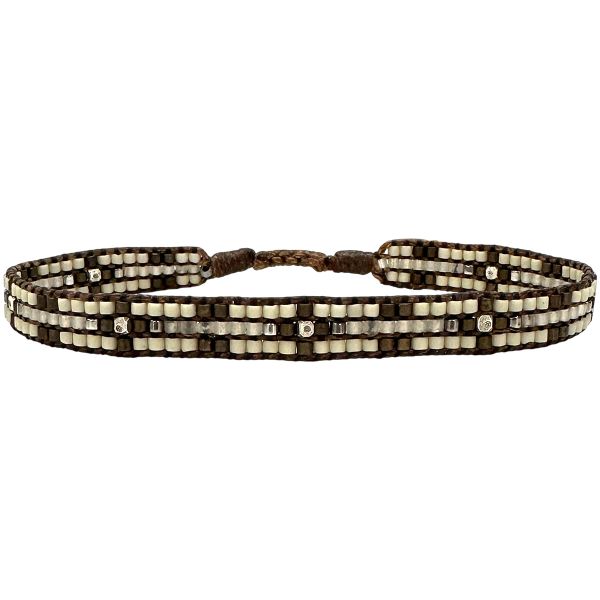Urban Handmade Bracelet in Beige Tones for Him