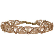 WEB HANDWOVEN BRACELET WITH GOLD BEADS