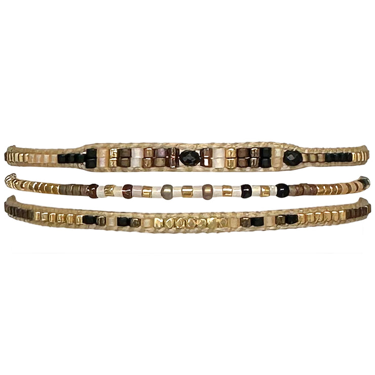 LIMITED STOCK PROMOTION: PAY 2, GET 3 Handmade Bracelets in Neutral Tones and Gold