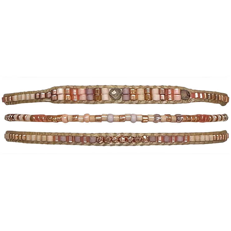 LIMITED STOCK PROMOTION: PAY 2, GET 3 Handmade Bracelets in Rose Gold Tones.