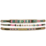 LIMITED STOCK PROMOTION: PAY 2, GET 3 Handmade Bracelets in Green Tones, Pink and Gold