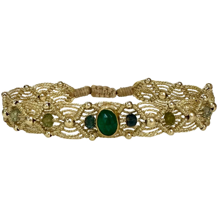Celestia Handmade Bracelet Featuring  green OnyX Stone