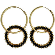 Handmade Gypsy Earrings in Black and Gold Tones