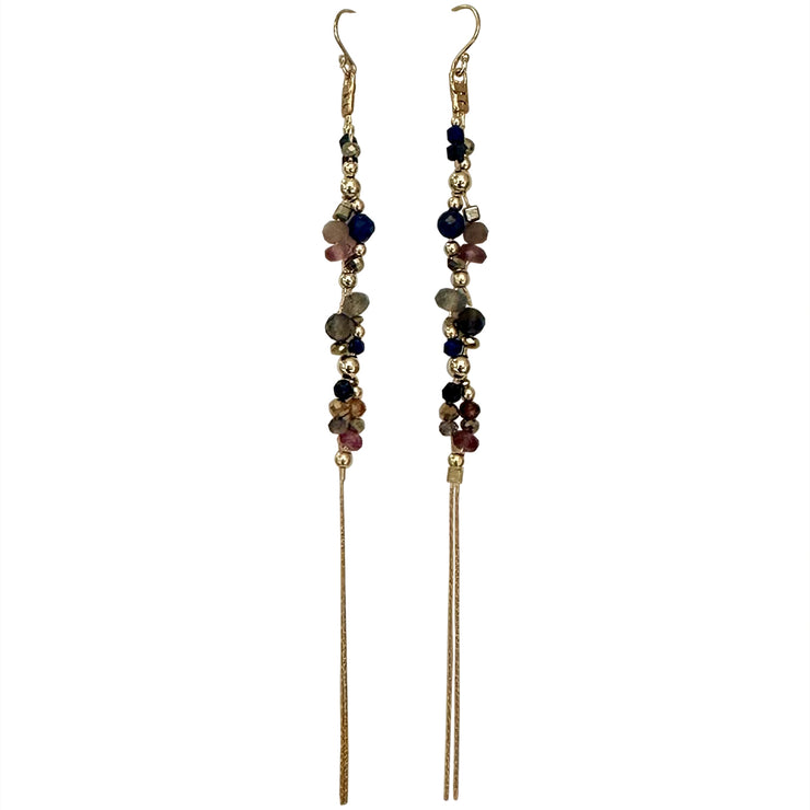 Bubble Handmade Earrings Featuring Natural Stones and Gold