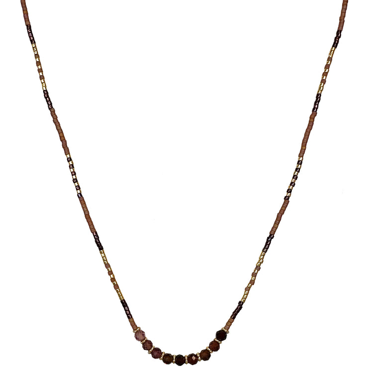 Burgundy and Gold Necklace