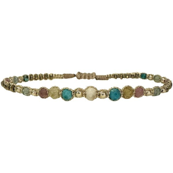 Eva Handmade Bracelet in Blue and Pink Tones