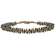 Glimmer Handmade Bracelet in Grey and Gold Tones