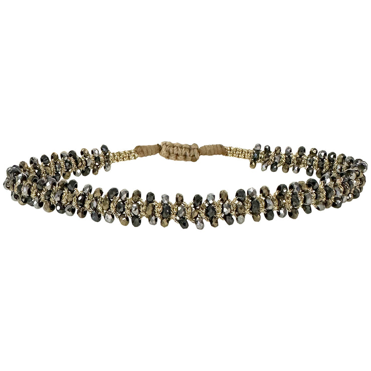 Glimmer Handmade Bracelet in Grey and Gold Tones