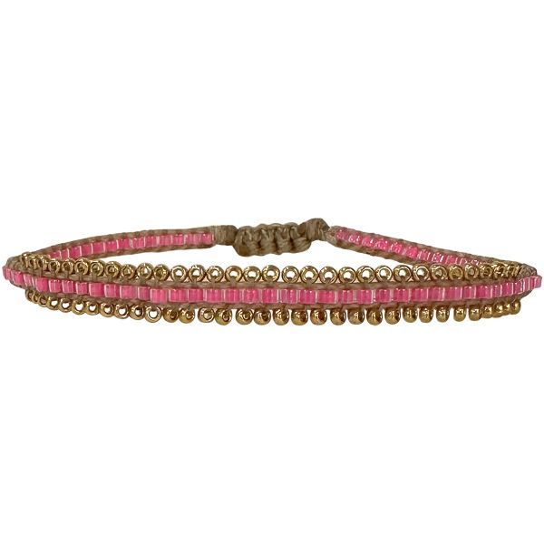 Glow Handmade Bracelet in Pink and Gold Tones
