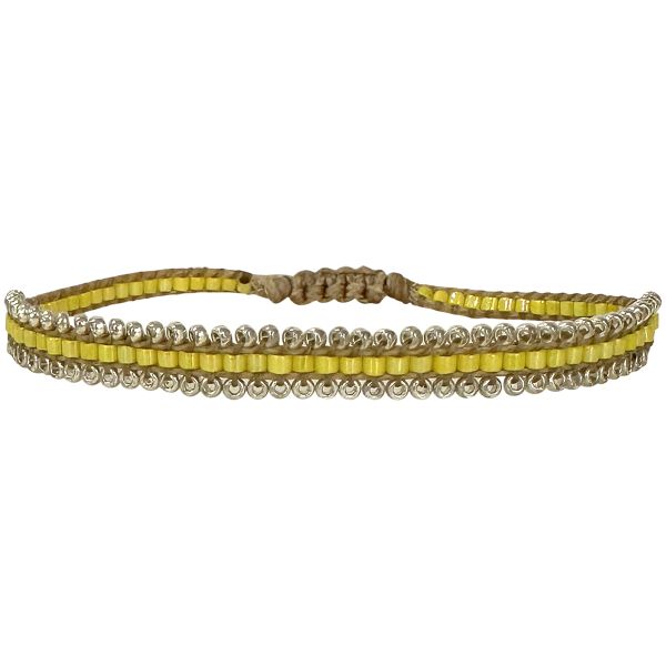 Glow Handmade Bracelet in Yellow and Silver