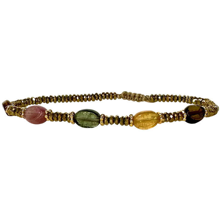 Glowy Bracelet Featuring Watermelon Tourmaline Stones